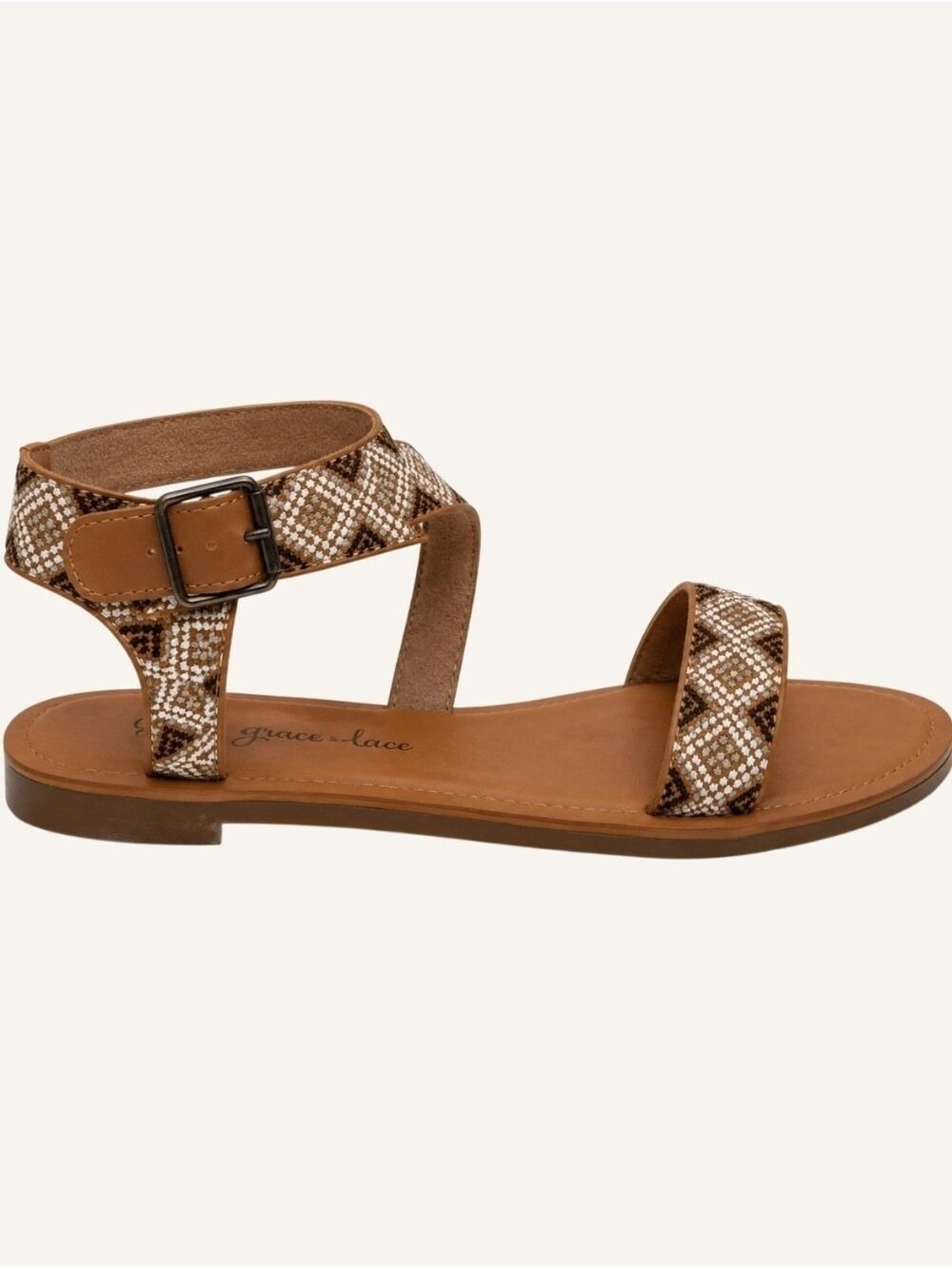 Grace & Lace Embroidered Sandals Sz 10 Coastal Chic Resortwear NWT - Picture 6 of 11